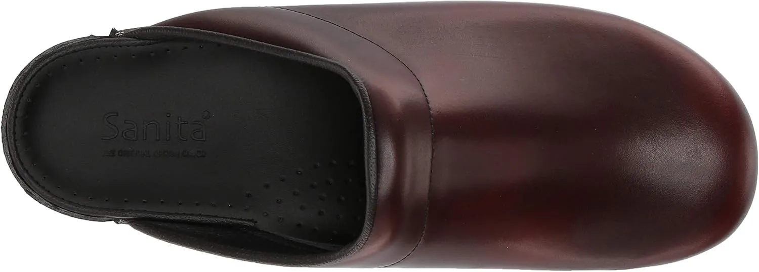 Sanita Sonja Cabrio Leather Professional Women's Clog - APMA-Approved, Open-Back Slip On Shoes