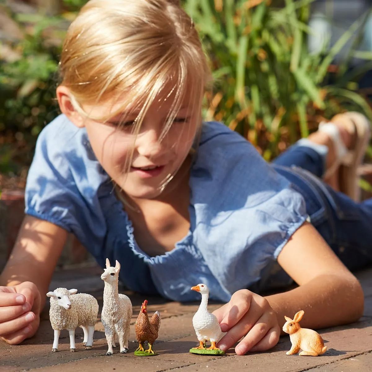 Schleich Farm World 5-Piece Farm Animal Toy Set Including Cute Llama, Rabbit, Sheep, Hen and Goose Animal Toys for Toddlers & Kids Ages 3 