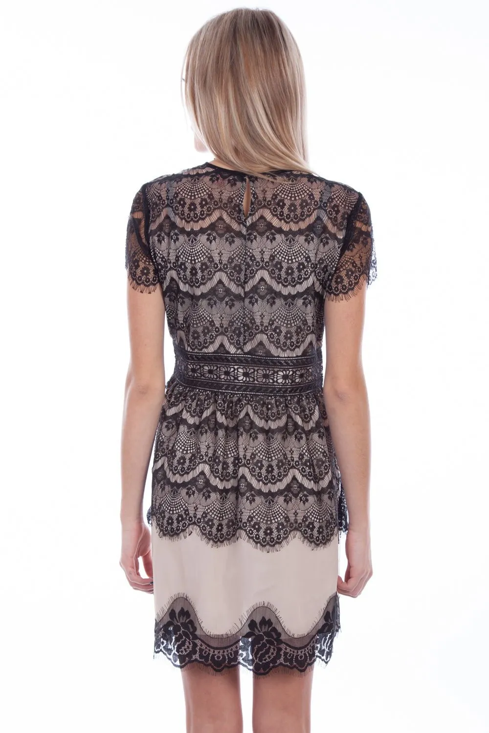 Scully Womens Black Polyester Contrast S/S Dress M
