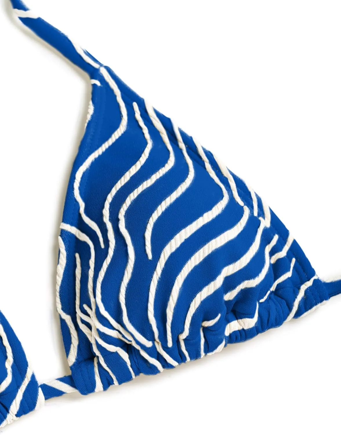 seamoly Women's Bikini Set Halter Two Piece Swimsuit Striped Tie Back High Cut Sexy Thong Bathing Suit
