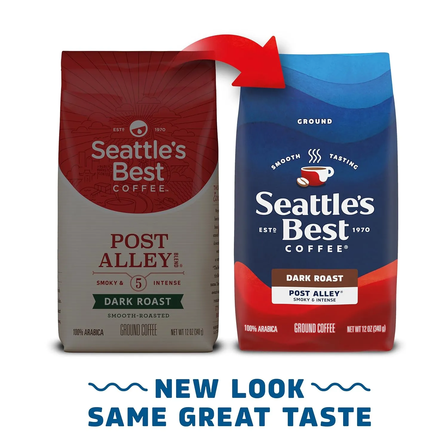 Seattle’s Best Coffee, Dark Roast Ground Coffee, Post Alley, 100% Arabica, 3 Bags (12 oz Each)
