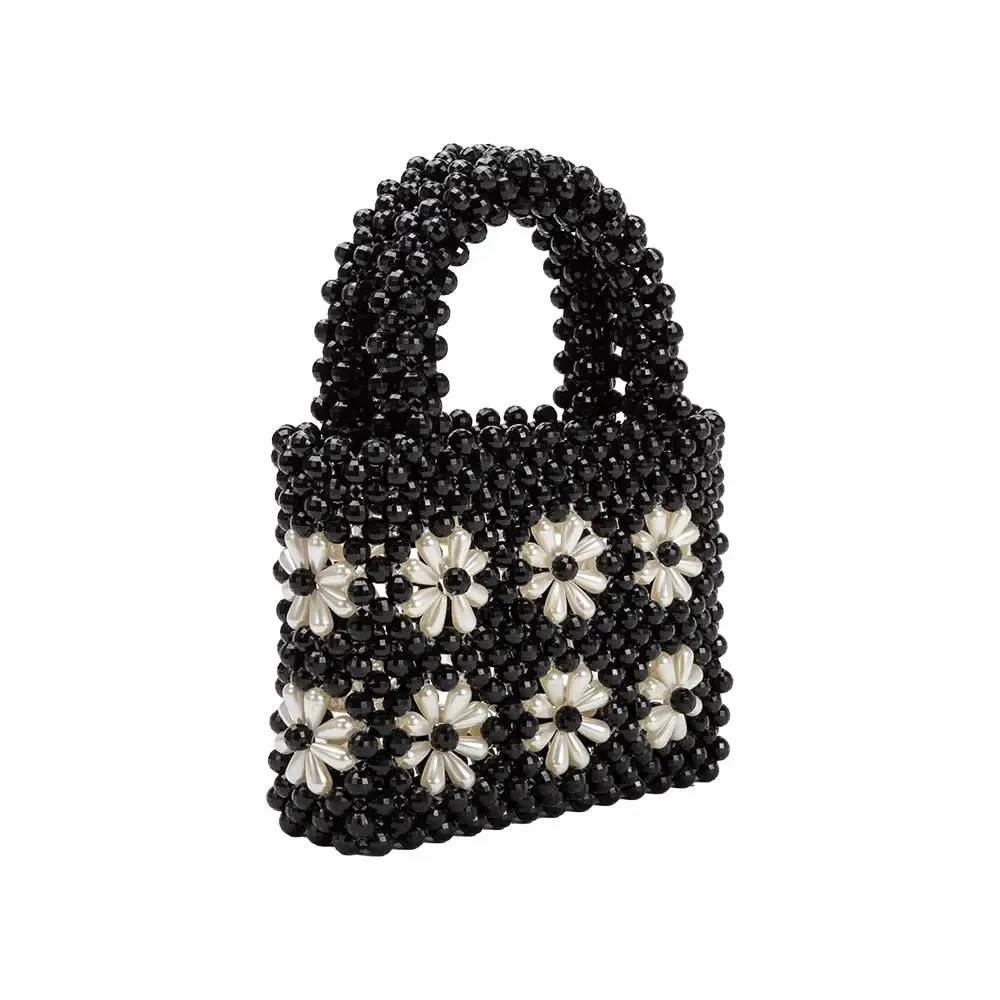 Selena Flower Beaded Top Handle Bag