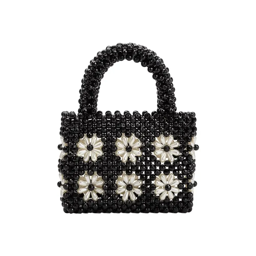 Selena Flower Beaded Top Handle Bag