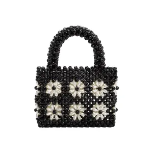 Selena Flower Beaded Top Handle Bag