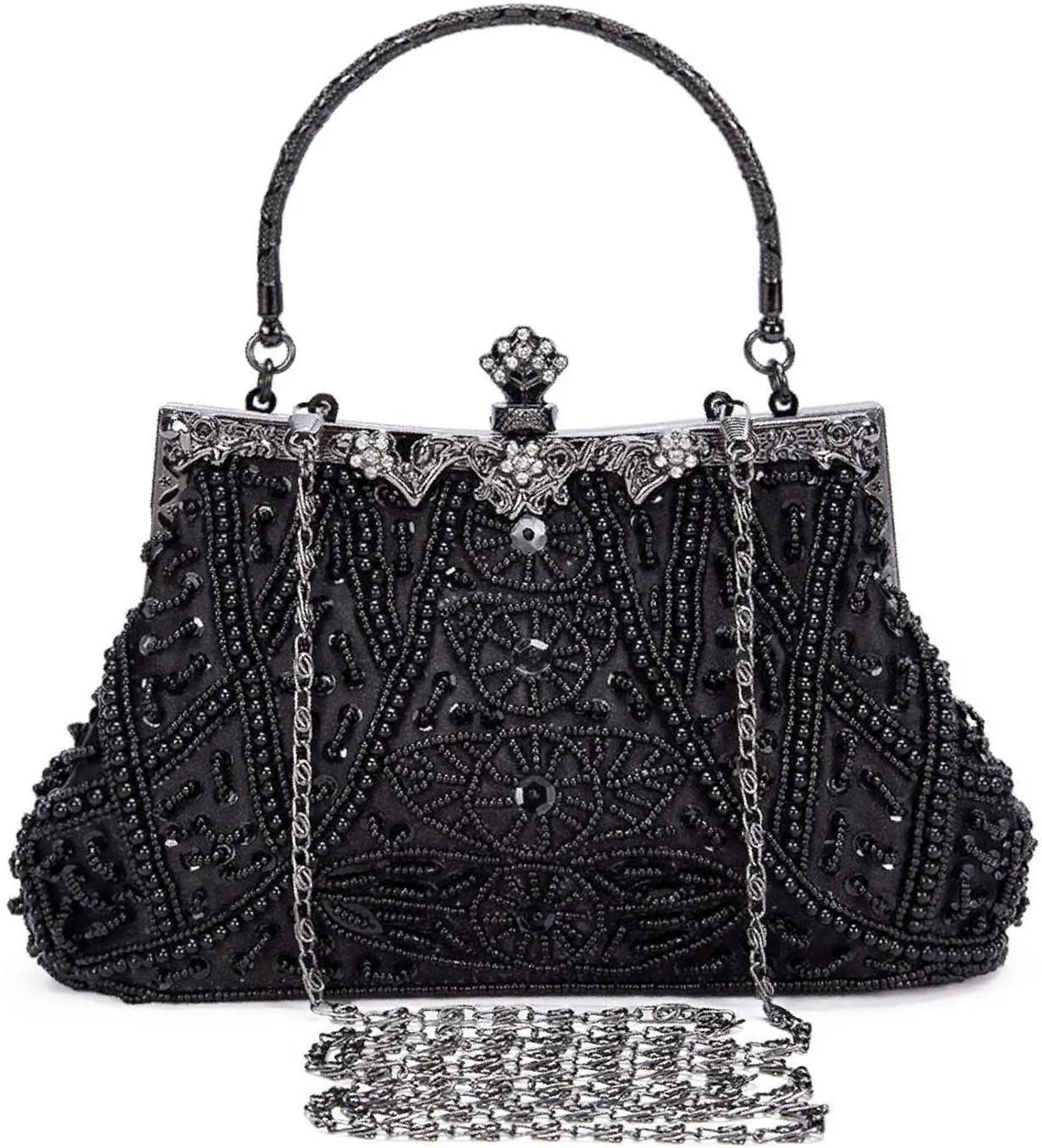 Selighting 1920s Vintage Beaded Clutch Evening Bags for Women Formal Bridal Wedding Clutch Purse Prom Cocktail Party Handbags