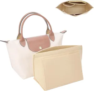 SENTEN Purse Organizer Insert for Longchamp Large Organizer Insert, Compatible with Le Pliage and More, Keep Your Bag Shaped and Neat (Beige, M)