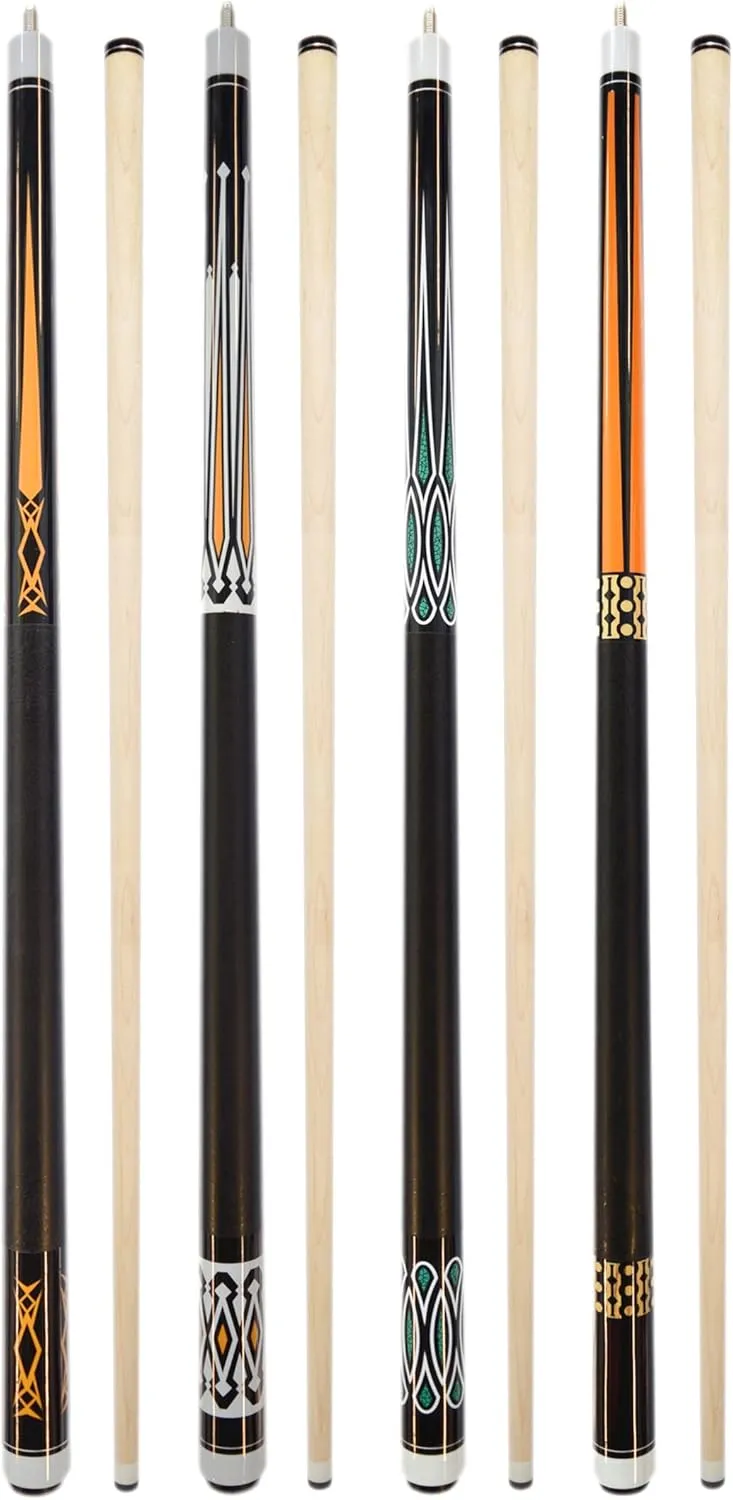 Set of 4 Pool Cues New 58" Billiard House Bar Pool Cue Sticks (SETB11~B14)