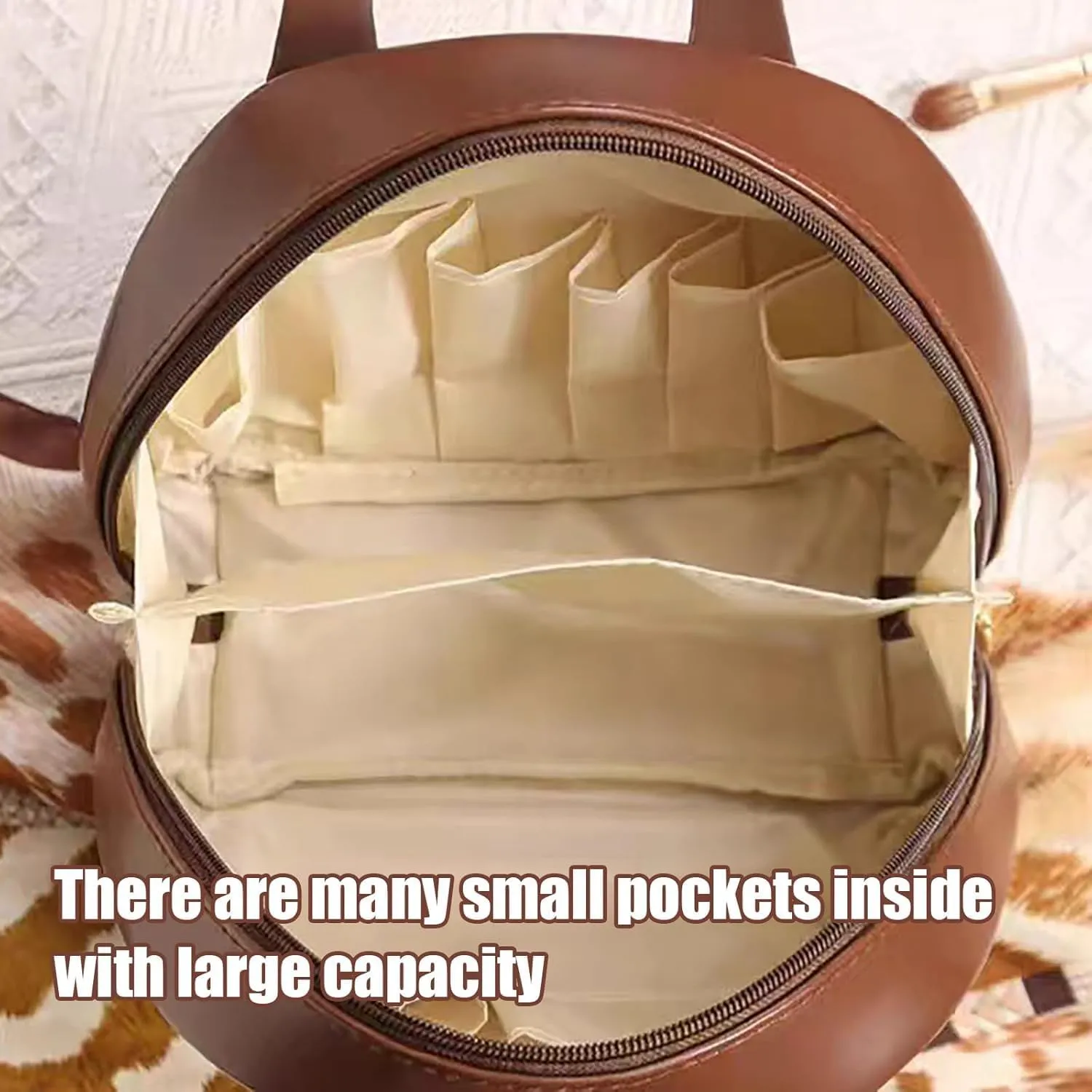 Shell Shaped Cosmetic Bag, Multi Layered Shell Shaped Cosmetic Bag, Pu Toiletry Bag With Handle, For Travel (White)