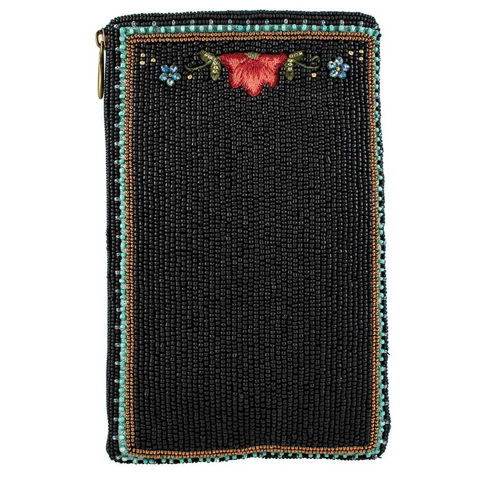 Shine On Beaded Sun Theme with Flowers Crossbody Phone Bag
