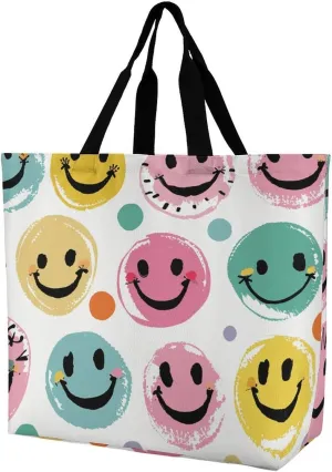 Shopping Bag for Women Bright Insect Pattern Tote Bag Large Capacity Shoulder Bag for Groceries Travel