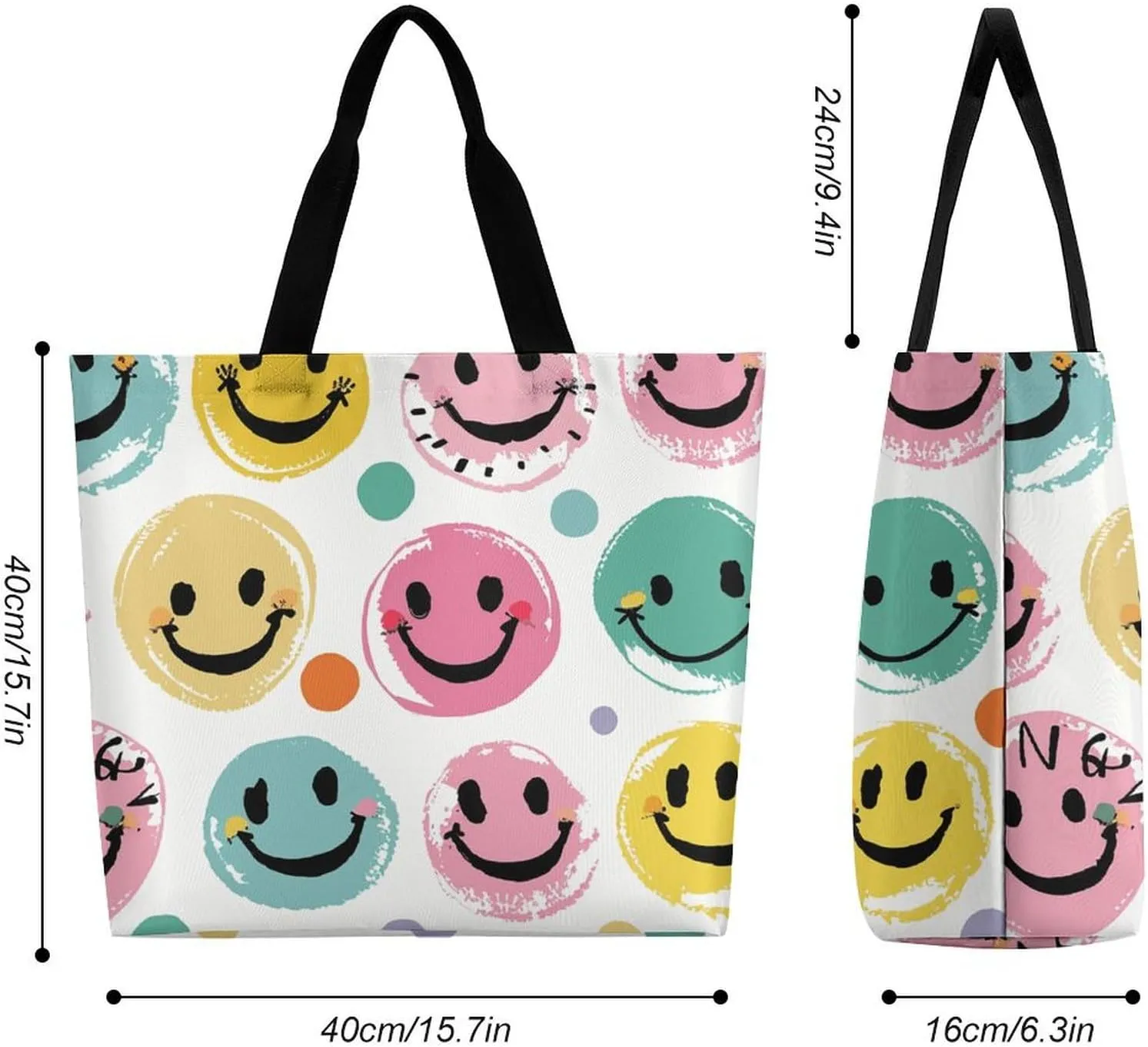 Shopping Bag for Women Bright Insect Pattern Tote Bag Large Capacity Shoulder Bag for Groceries Travel