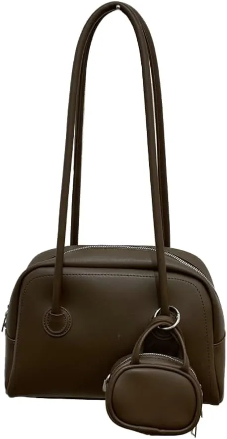Shoulder Bags for Women Trendy Leather Boston Bag Underarm Handbags Satchel Top Handle Bag with Small Wallet 2025