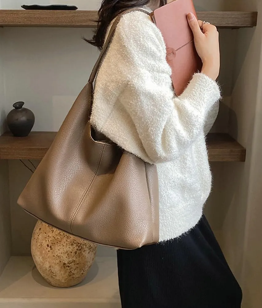 Shoulder Purse for Women Vegan Leather Large Tote Handbags Hobo Purses Top-handle Bags