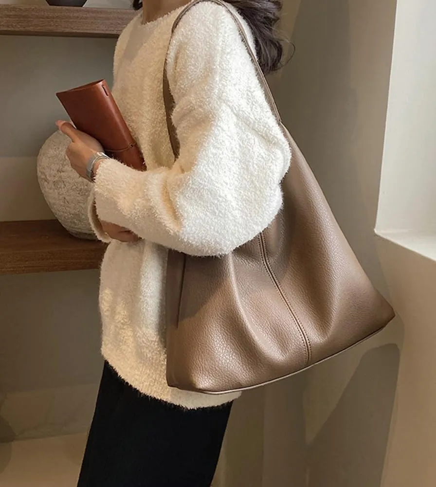 Shoulder Purse for Women Vegan Leather Large Tote Handbags Hobo Purses Top-handle Bags