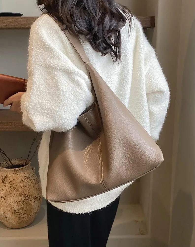 Shoulder Purse for Women Vegan Leather Large Tote Handbags Hobo Purses Top-handle Bags