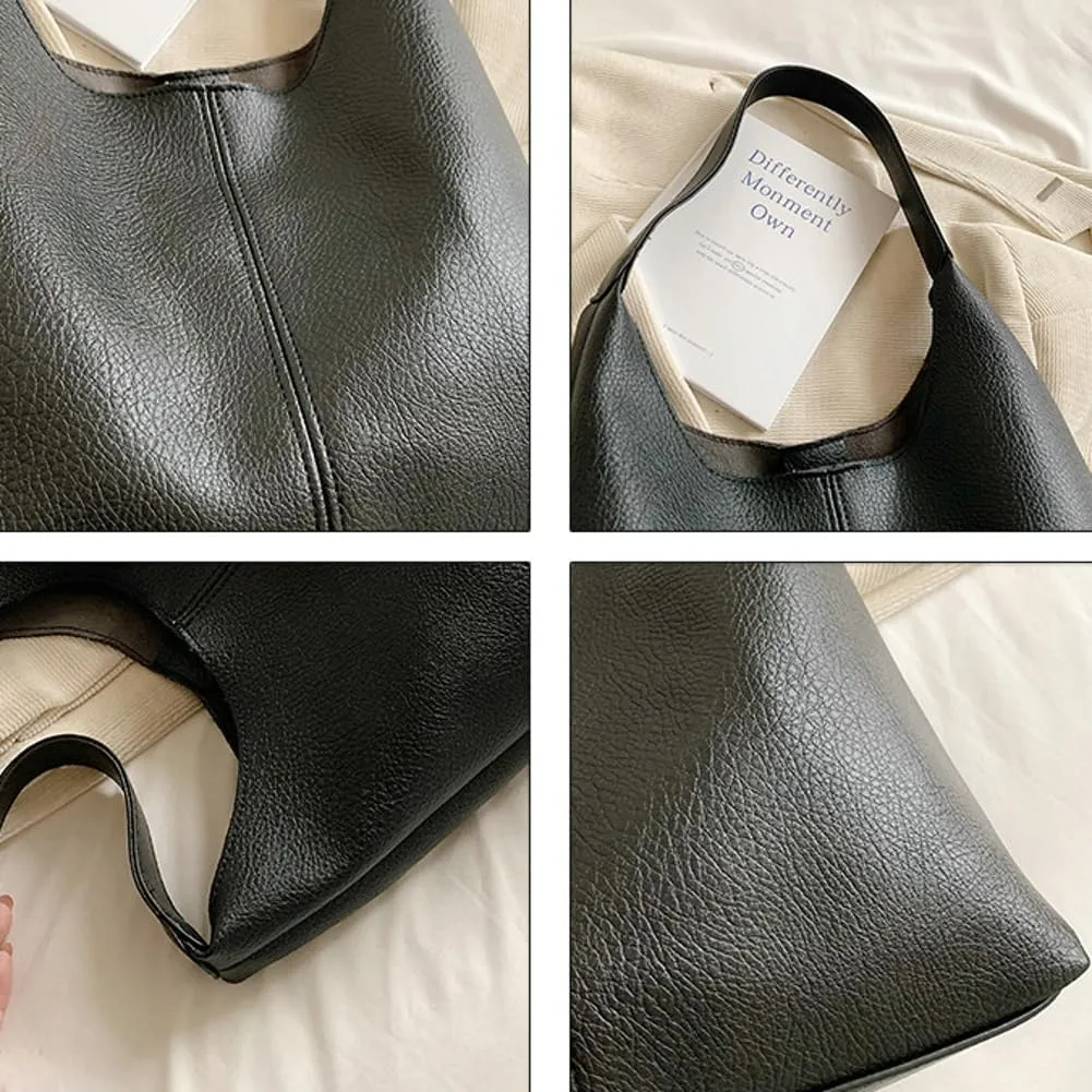 Shoulder Purse for Women Vegan Leather Large Tote Handbags Hobo Purses Top-handle Bags