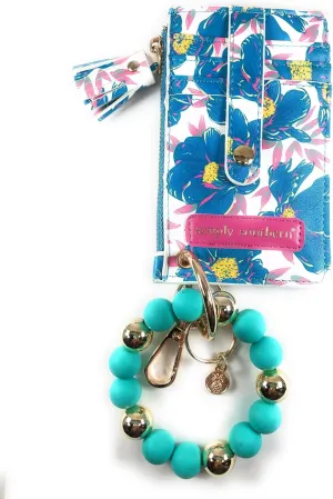 Simply Southern Bead Bangle Wallet (Blue Blossom, One Size)