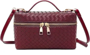 Small Shoulder Bags for Women Trendy L19 Square Box Satchel Bag Cute PU Leather Crossbody Purse with Adjustable Strap
