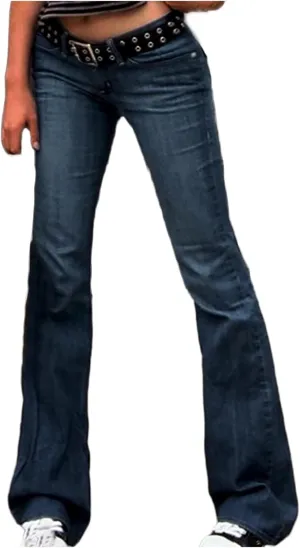 SMIDOW Flare Denim Pants for Women's Bootcut Jeans Stretch Denim Pants Bell Bottom Jeans Fall Fashion Jeans Trousers