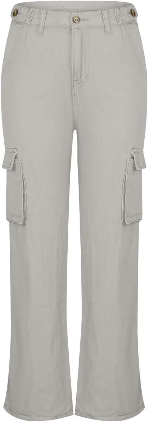 SMIDOW Womens Baggy Cargo Pants Jeans Chino Pants Jeans with Multiple Pockets Straight Leg Workout Casual Denim Pants