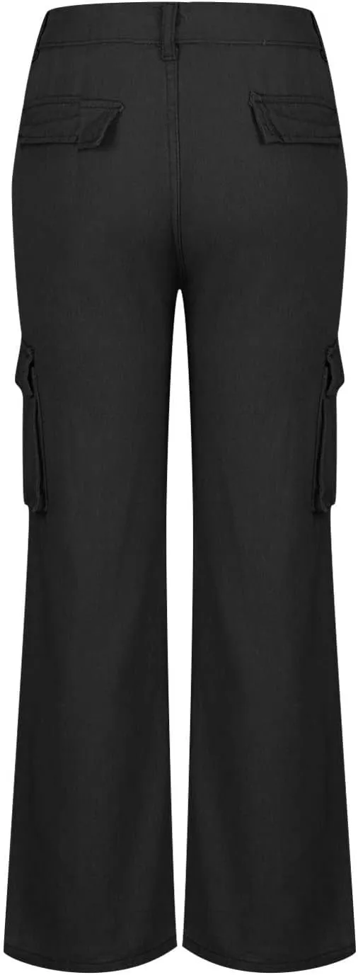 SMIDOW Womens Baggy Cargo Pants Jeans Chino Pants Jeans with Multiple Pockets Straight Leg Workout Casual Denim Pants
