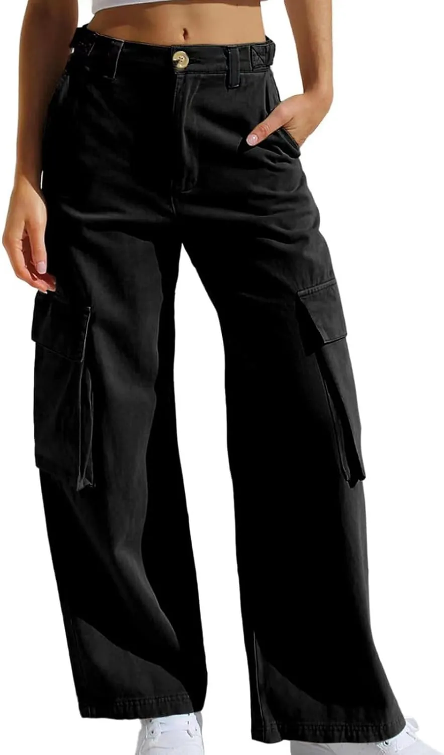 SMIDOW Womens Baggy Cargo Pants Jeans Chino Pants Jeans with Multiple Pockets Straight Leg Workout Casual Denim Pants