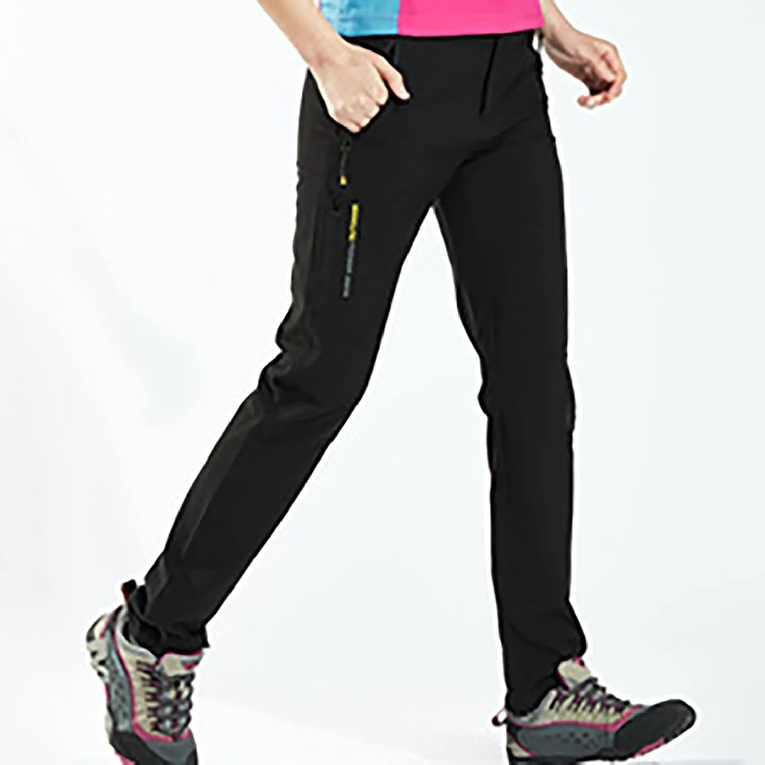 Snow Pants Women Outdoor Waterproof Windproof Fleece Lined Slim Cargo Snow Ski Hiking Pants with Pockets