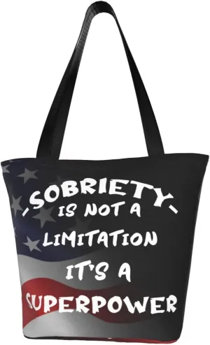 Sobriety Is Not A Limitation It'S A Superpower Fashion Shoulder Bag Large Capacity For Man Or Woman