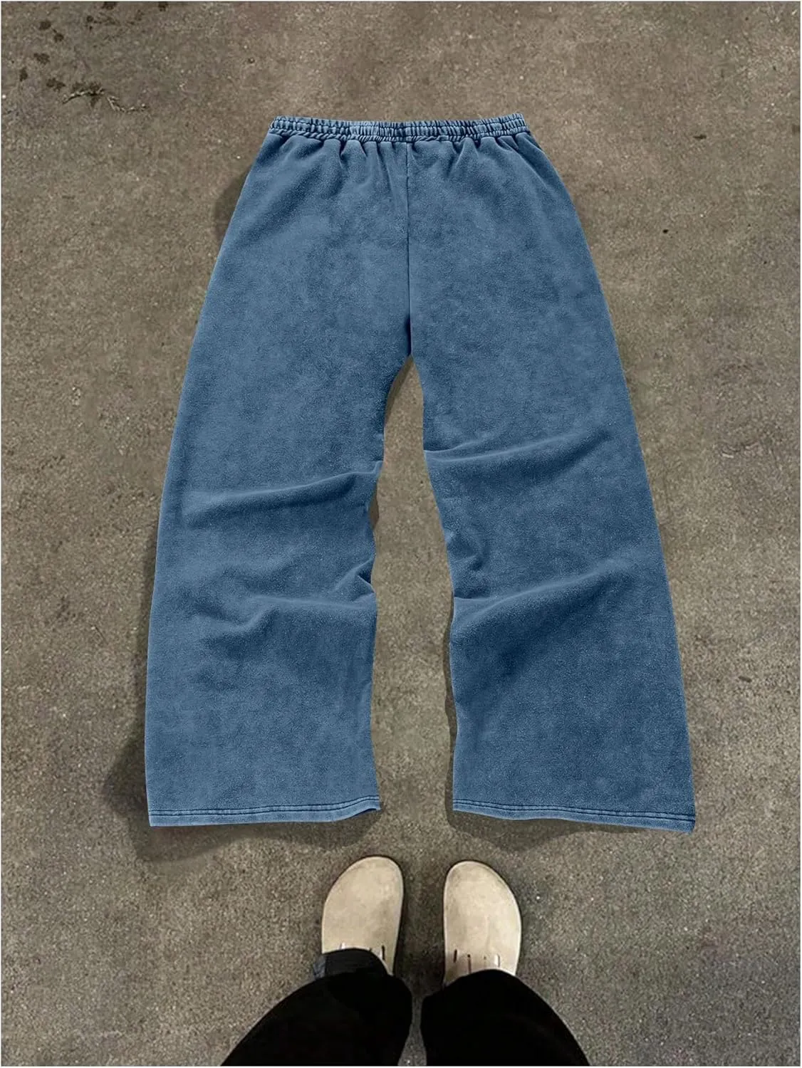 SOLY HUX Men's Side Striped Sweatpants Drawstring Waist Zipper Baggy Wide Leg Pants Streetwear
