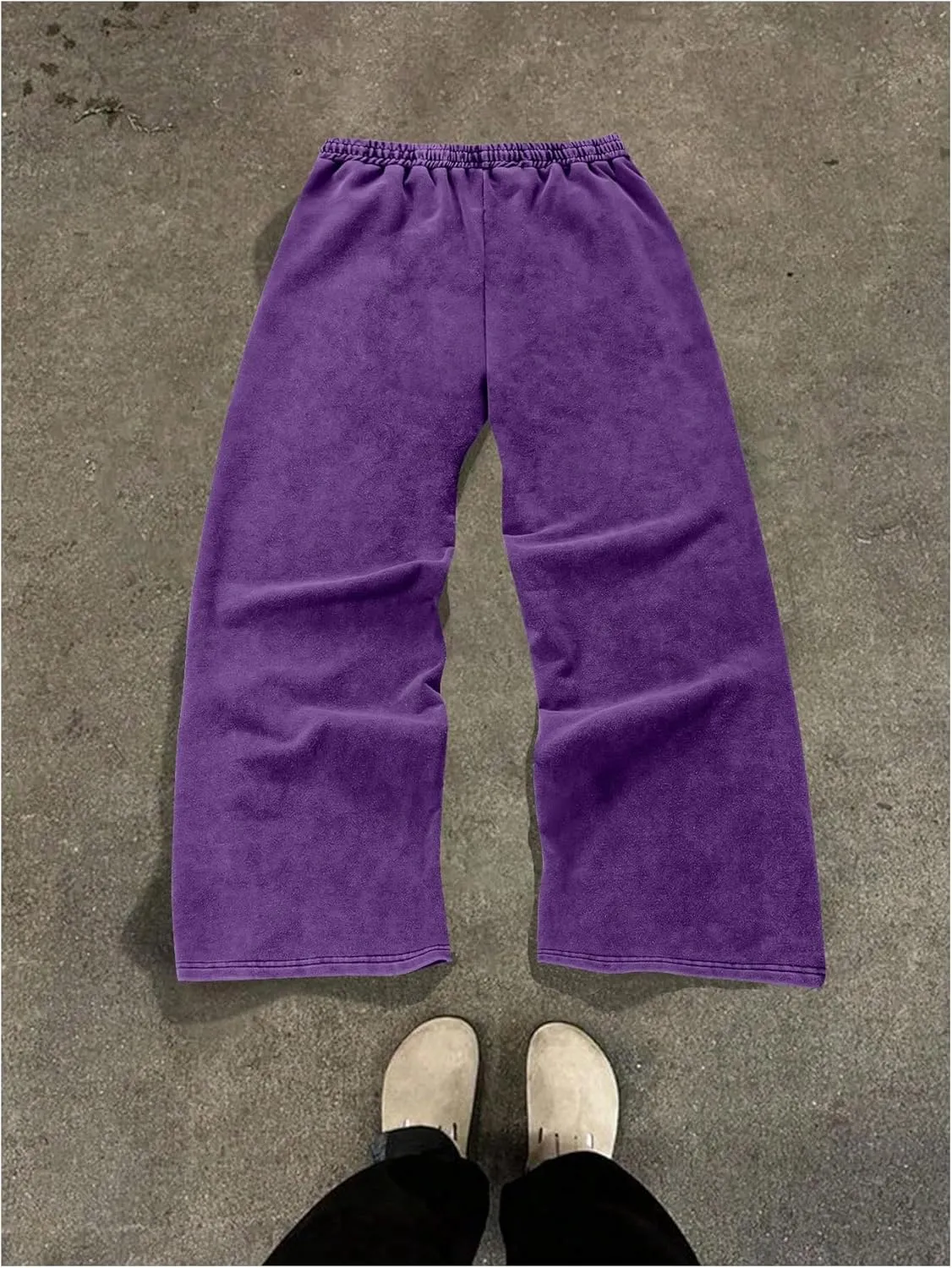SOLY HUX Men's Side Striped Sweatpants Drawstring Waist Zipper Baggy Wide Leg Pants Streetwear