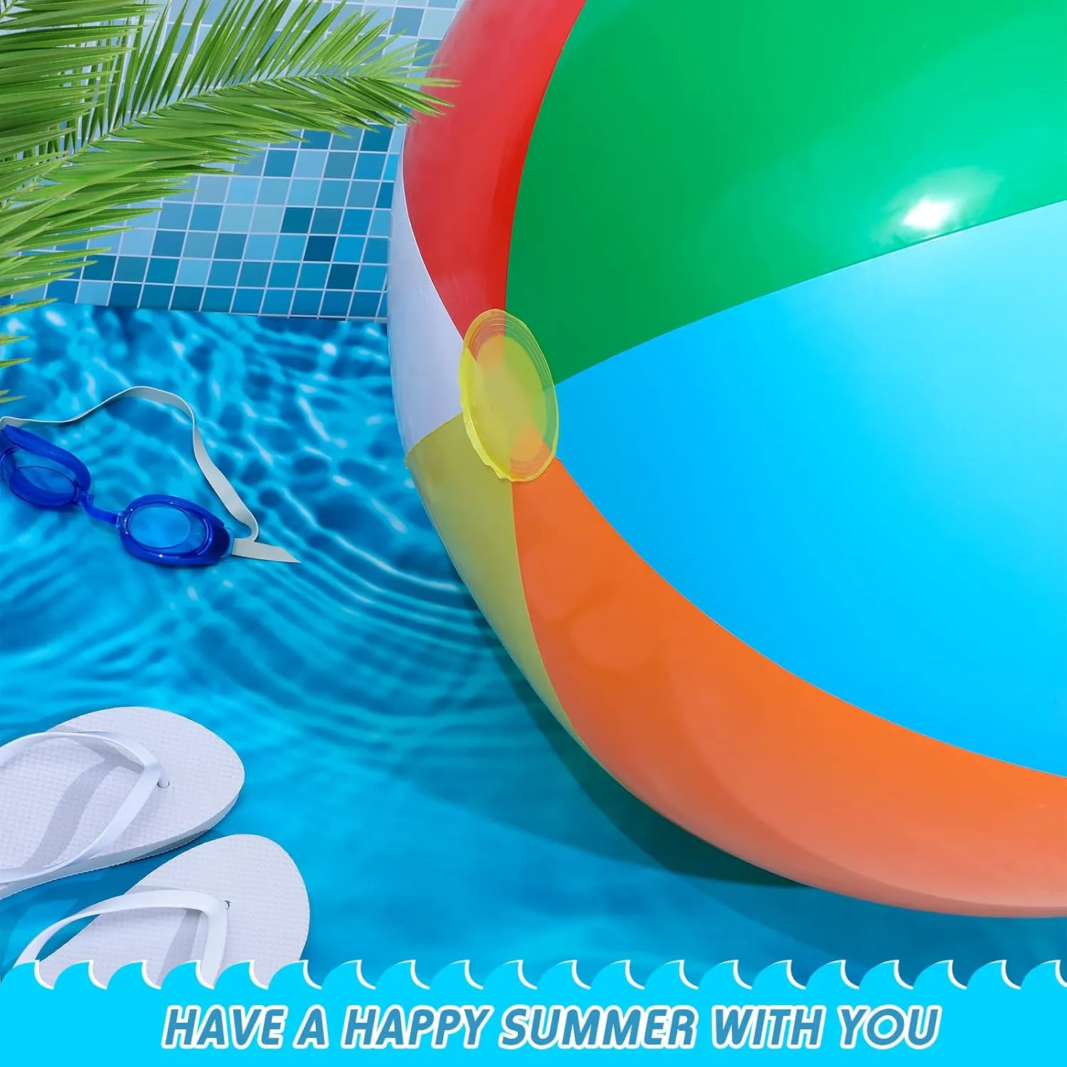 Sosation 4 Pcs Giant Inflatable Beach Ball 30inch Large Baseball Soccer Basketball Football 2.5ft Inflatable Sport Ball for Summer Pool Beach Outdoor Sports Themed Party(Rainbow Style)