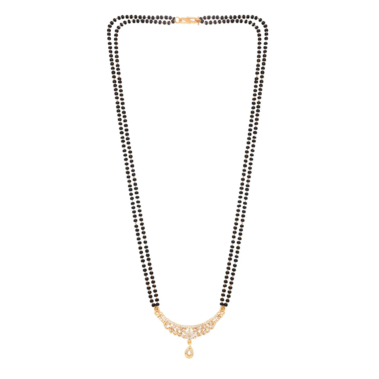 Sparkling Elegance Gold Plated Cz Drop Mangalsutra