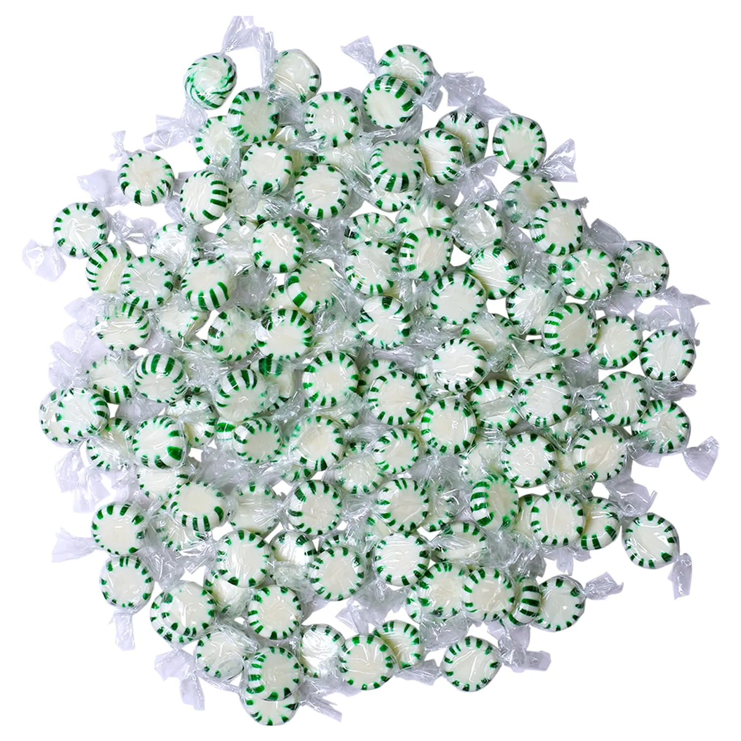 Spearmint Starlight Mints – 4-Pound Bulk Bag - Individually Wrapped - Green and White Hard Candies for Office, Reception