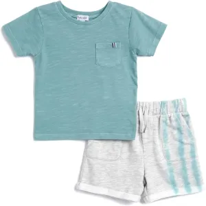 Splendid Boys Ripple Wave Short-sleeve Top and Shorts Bottom Set