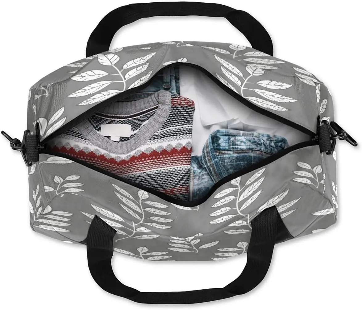 Sport Duffel Bag Leaf Pattern Kids Gym Bag Weekender Overnight Bags for Boys Girls Teens Carry On Workout Travel Bag