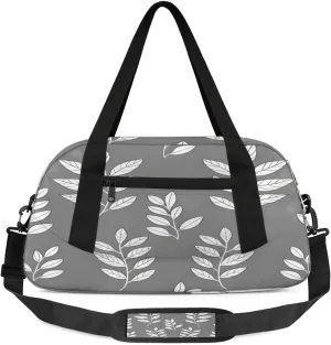 Sport Duffel Bag Leaf Pattern Kids Gym Bag Weekender Overnight Bags for Boys Girls Teens Carry On Workout Travel Bag