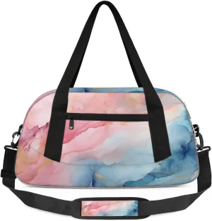 Sport Duffel Bag Marble Pattern Kids Gym Bag Weekender Overnight Bags for Boys Girls Teens Carry On Workout Travel Bag