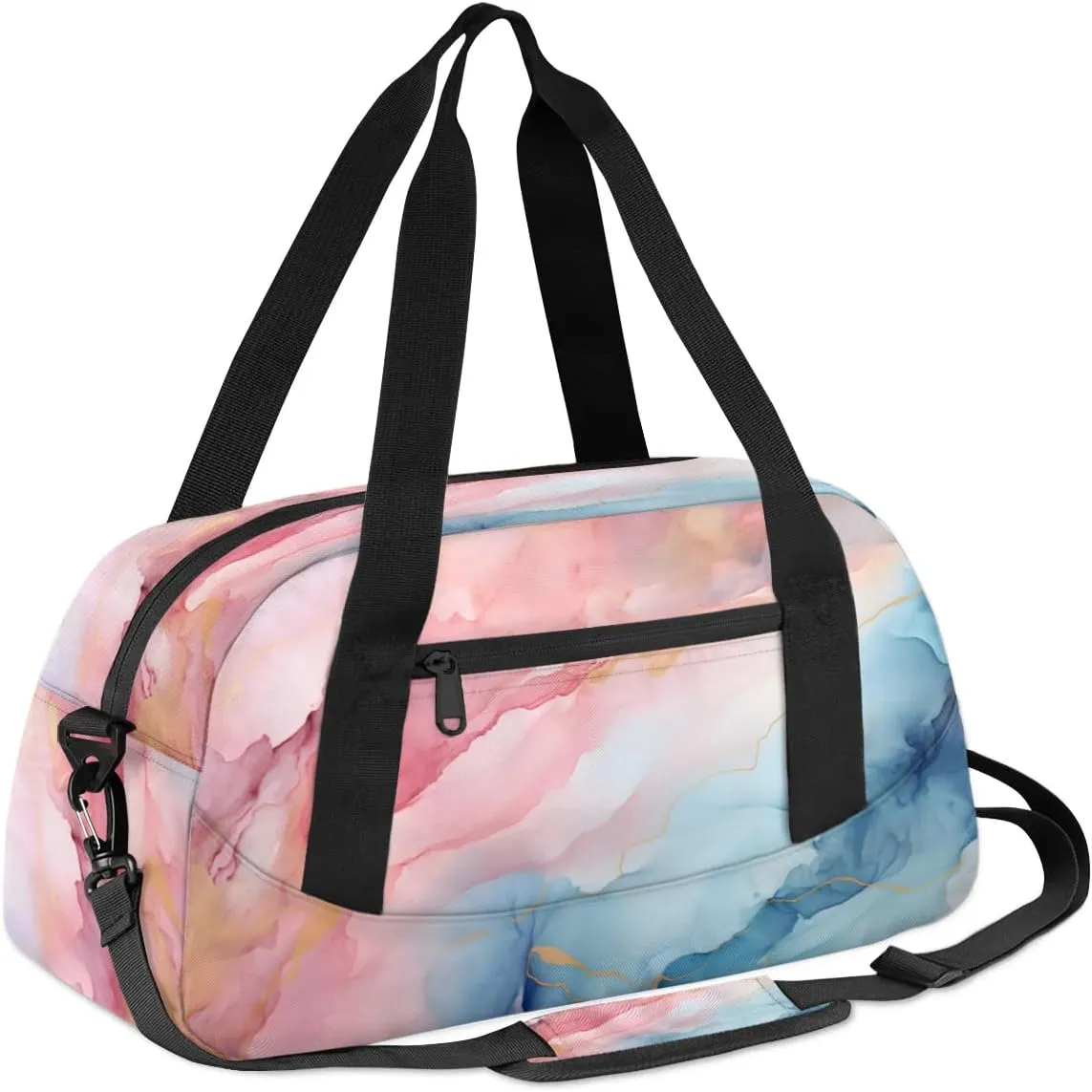 Sport Duffel Bag Marble Pattern Kids Gym Bag Weekender Overnight Bags for Boys Girls Teens Carry On Workout Travel Bag