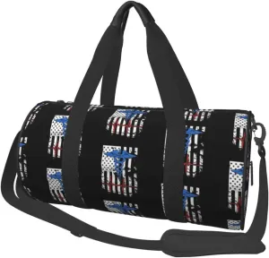 Spotrs Gym Bag America Flag Nurse Heartbeat Workout Travel Bag Duffle Bag Weekender Bags For Women Men