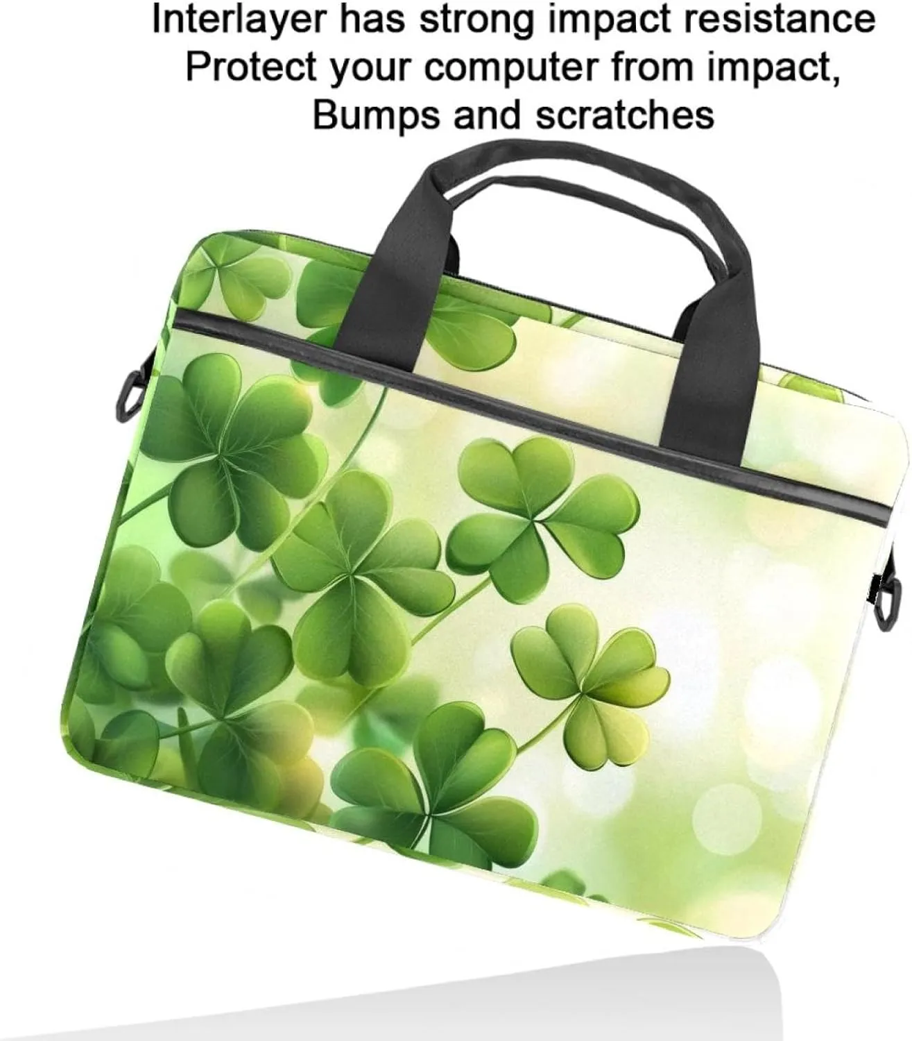 Spring Pattern with Twigs and Moon Laptop Shoulder Bag Slim Computer Briefcase Laptop Sleeve Messenger Case