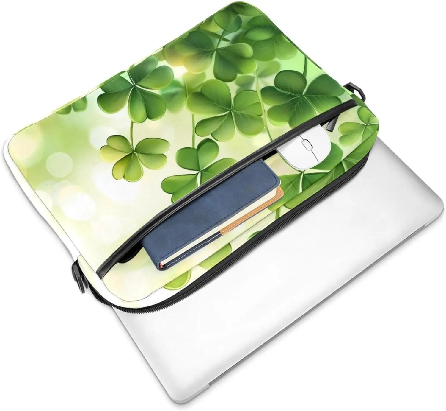 Spring Pattern with Twigs and Moon Laptop Shoulder Bag Slim Computer Briefcase Laptop Sleeve Messenger Case