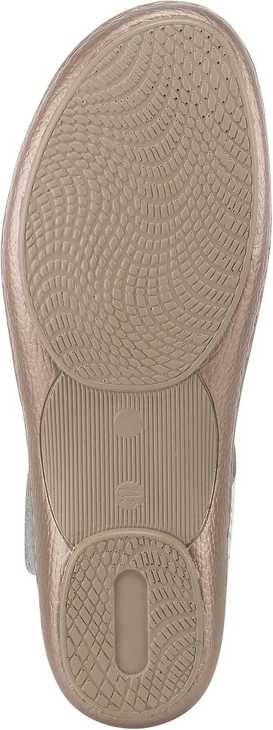 Spring Step Women's SABRIYE Leather Mary Jane Shoes – Laser-Cut Design, Adjustable Hook-and-Loop Closure, Padded Comfort, Flexible Sole