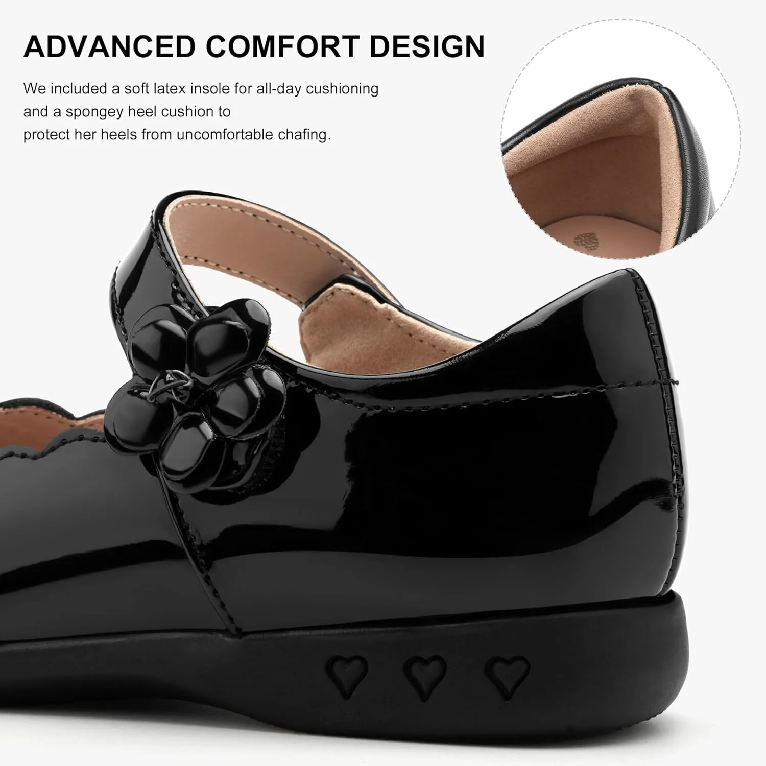 Stelle Girls School Shoes Mary Jane Uniform Dress Flat Shoes Retro Style Oxford Church Music Recitals(Little/Big Kids)