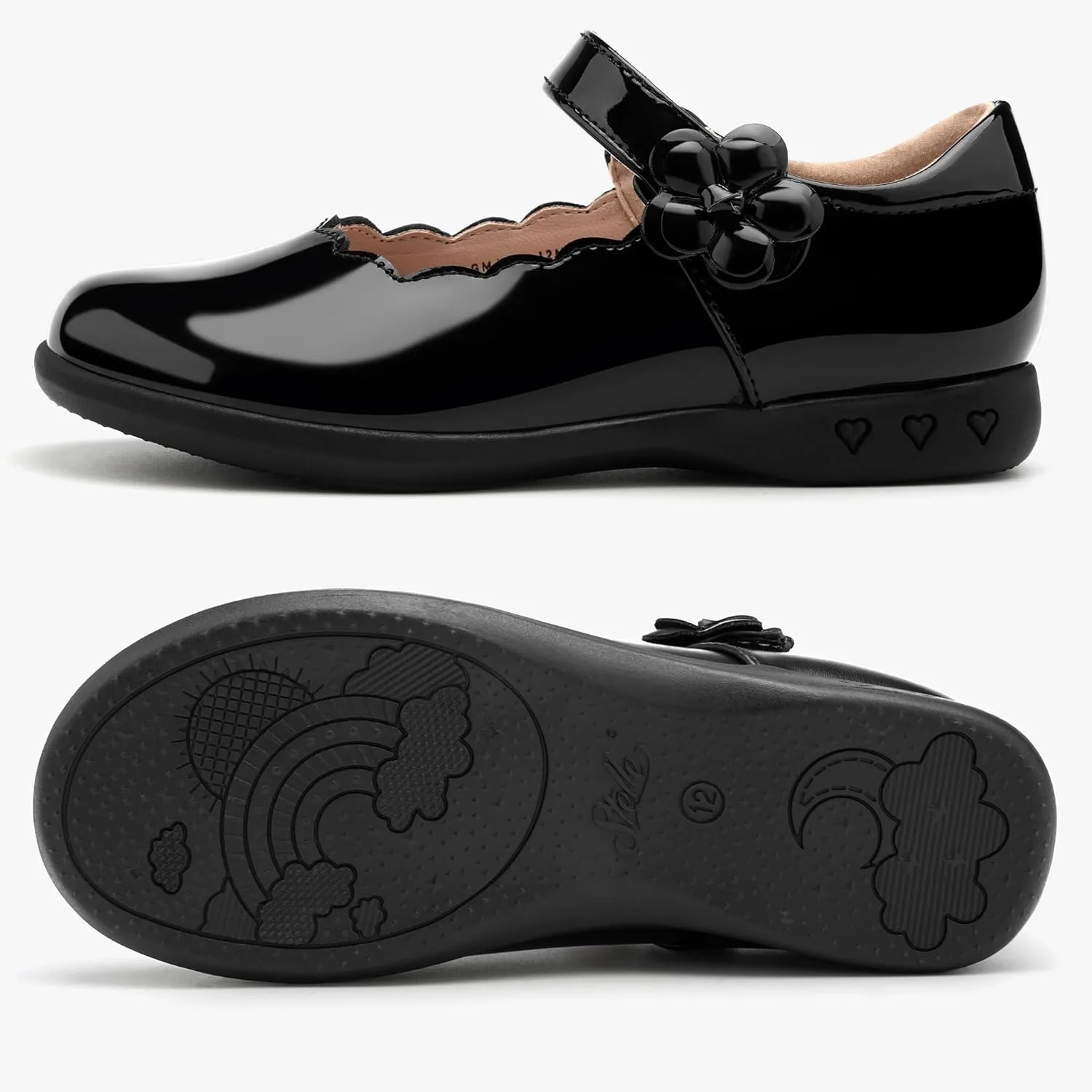 Stelle Girls School Shoes Mary Jane Uniform Dress Flat Shoes Retro Style Oxford Church Music Recitals(Little/Big Kids)