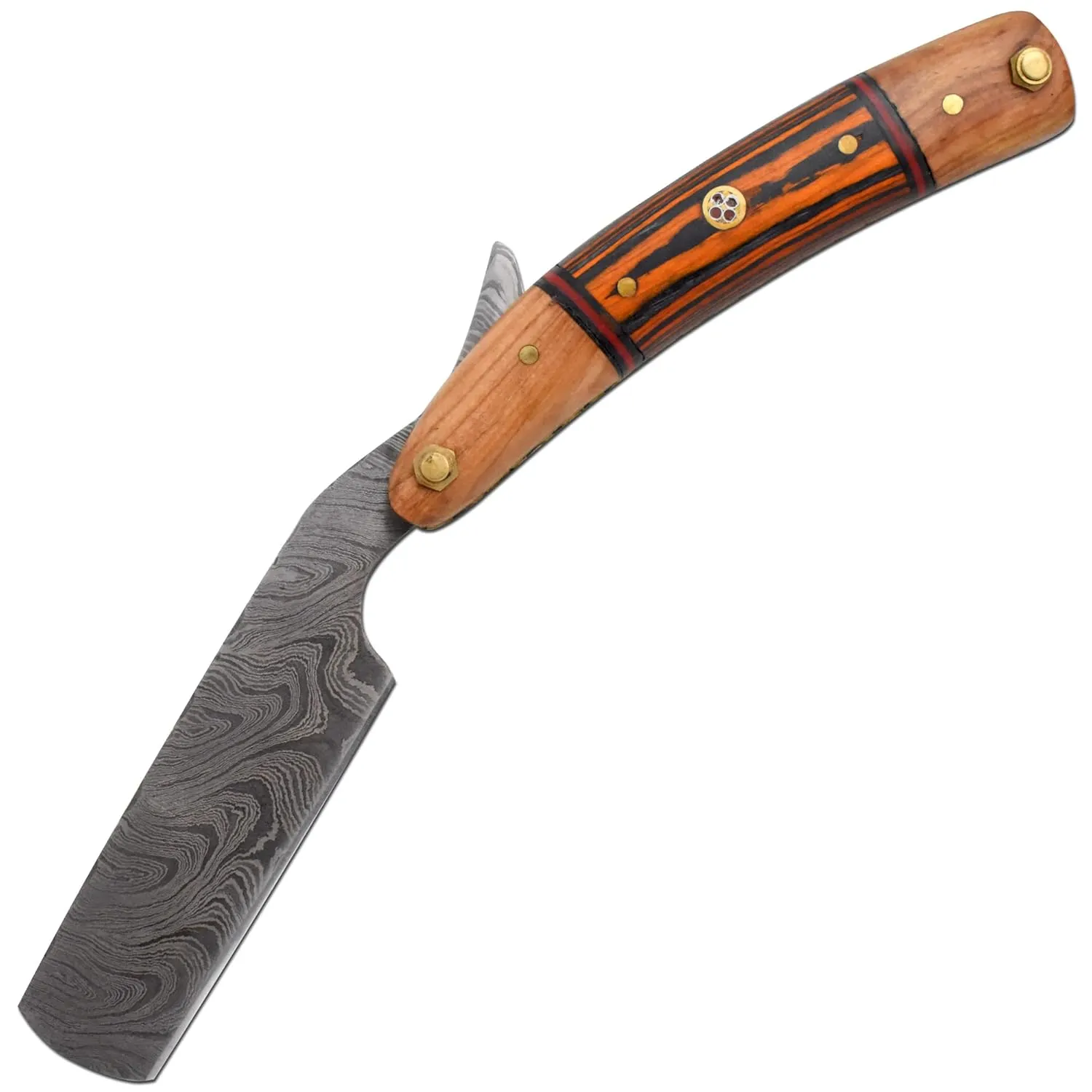 Straight Razor | Straight Edge-Razor Sharp High Hardness Real Damascus Steel Cutthroat Straight Edge-Blade | Barber Razor (347)