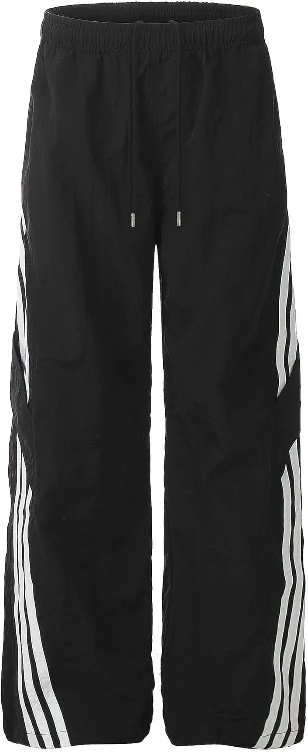 Striped Baggy Parachute Pants Y2k Track Pants Unisex Streetwear Fashion Drawstring Sweatpants