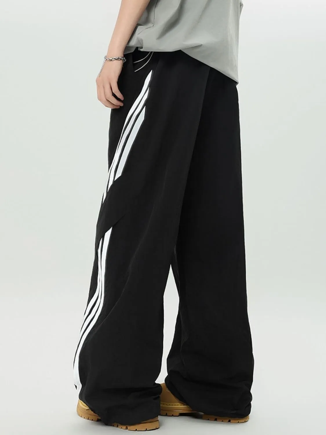 Striped Baggy Parachute Pants Y2k Track Pants Unisex Streetwear Fashion Drawstring Sweatpants