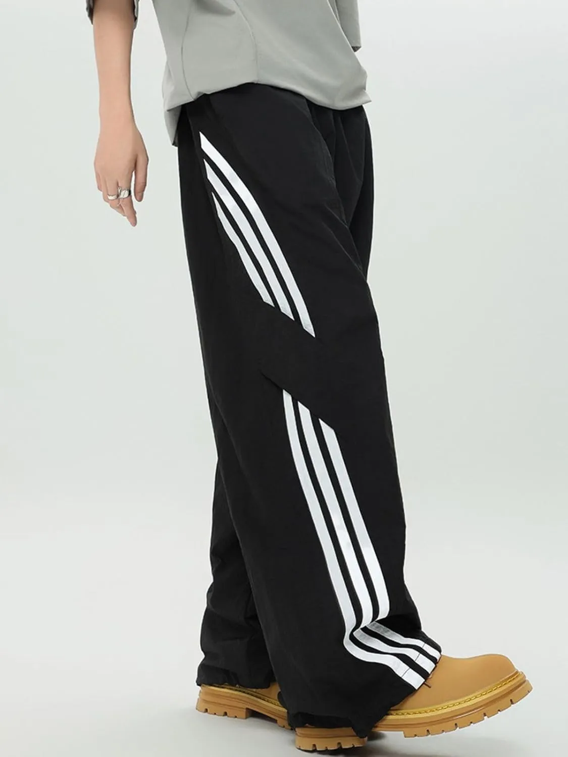Striped Baggy Parachute Pants Y2k Track Pants Unisex Streetwear Fashion Drawstring Sweatpants