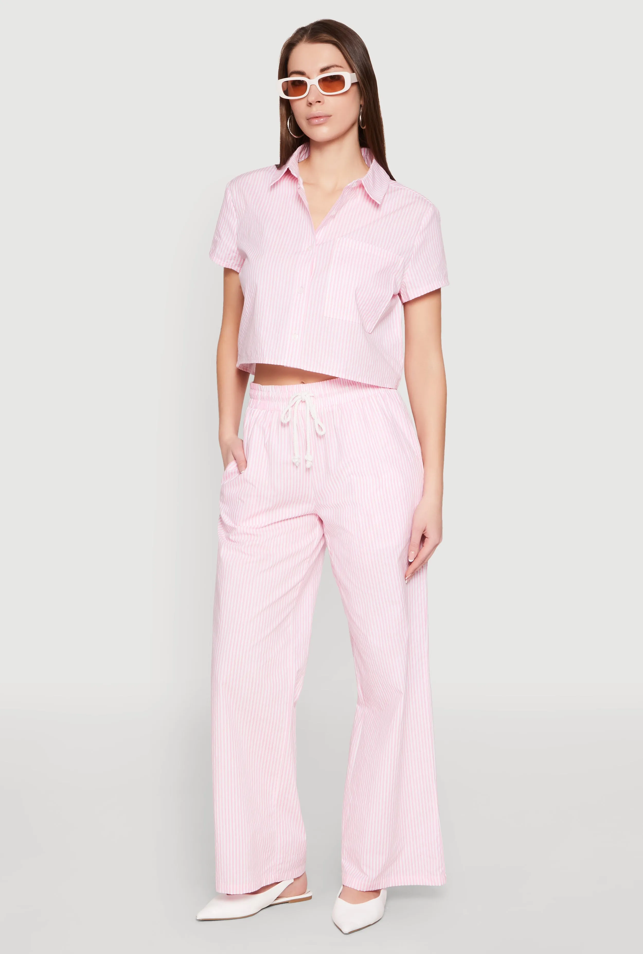 Striped Drawstring Pants