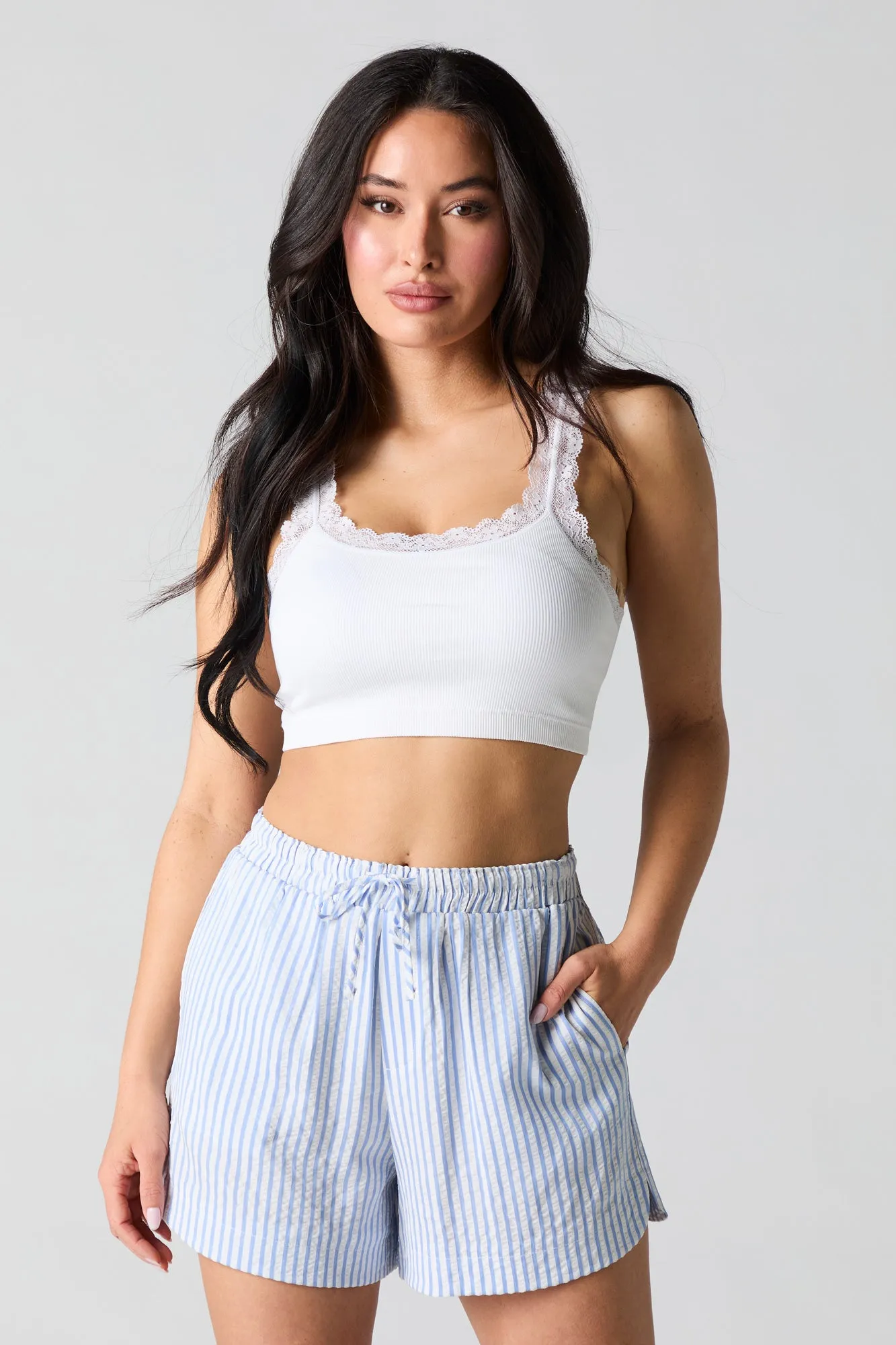 Striped Drawstring Short